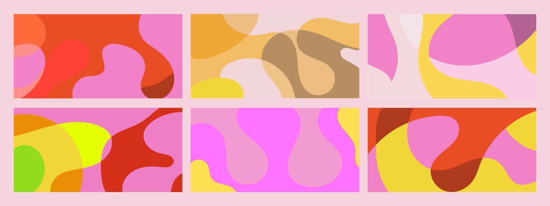 Summer Liquid Typography Designs Colorful Abstract Juice Posters vector