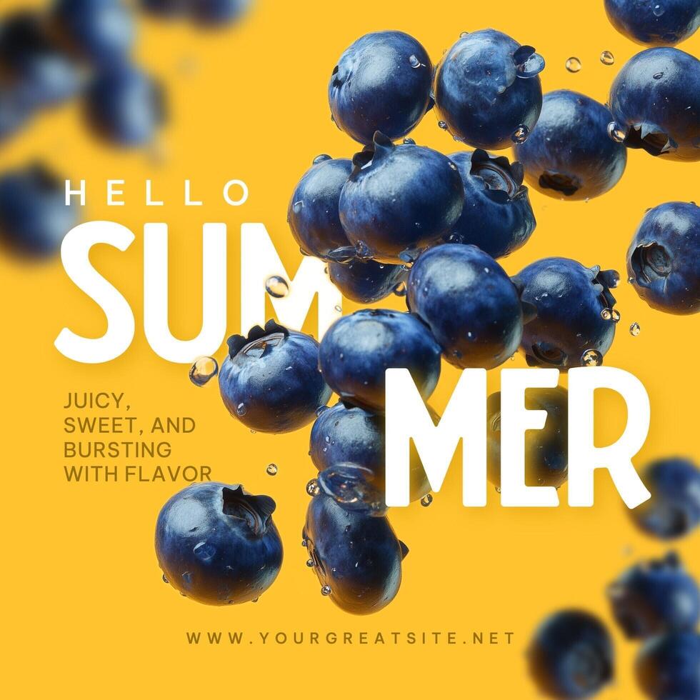 Orange Hello Summer Instagram Post template