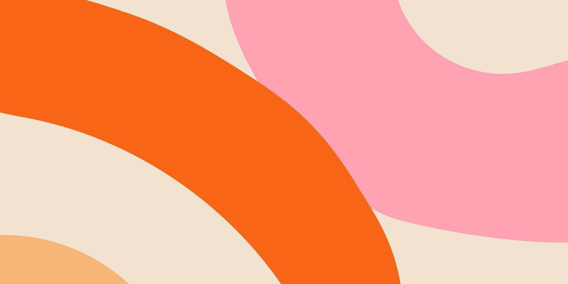 Summer Background Design Abstract Curves, Orange, Pink vector