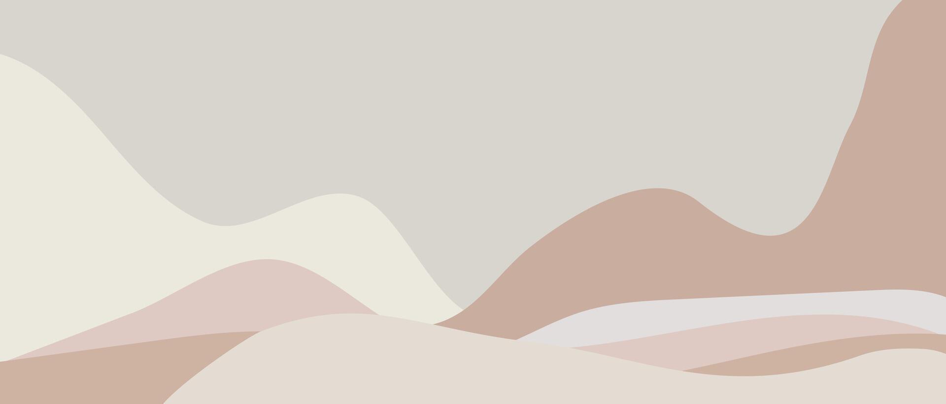 Abstract Pastel Landscape Background Soft Hills, Waves, and Subtle Hues vector