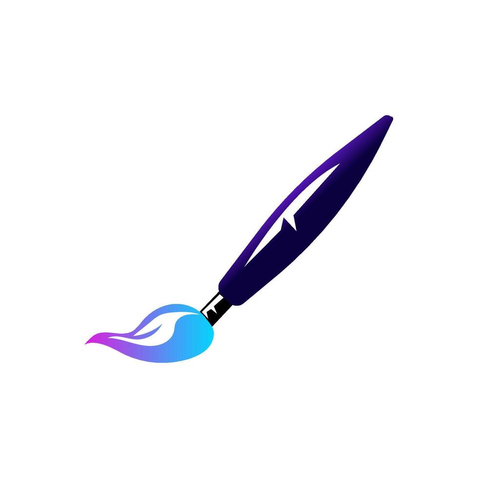 Artistic Paintbrush Design Gradient, Blue, Purple, Creative Tool vector
