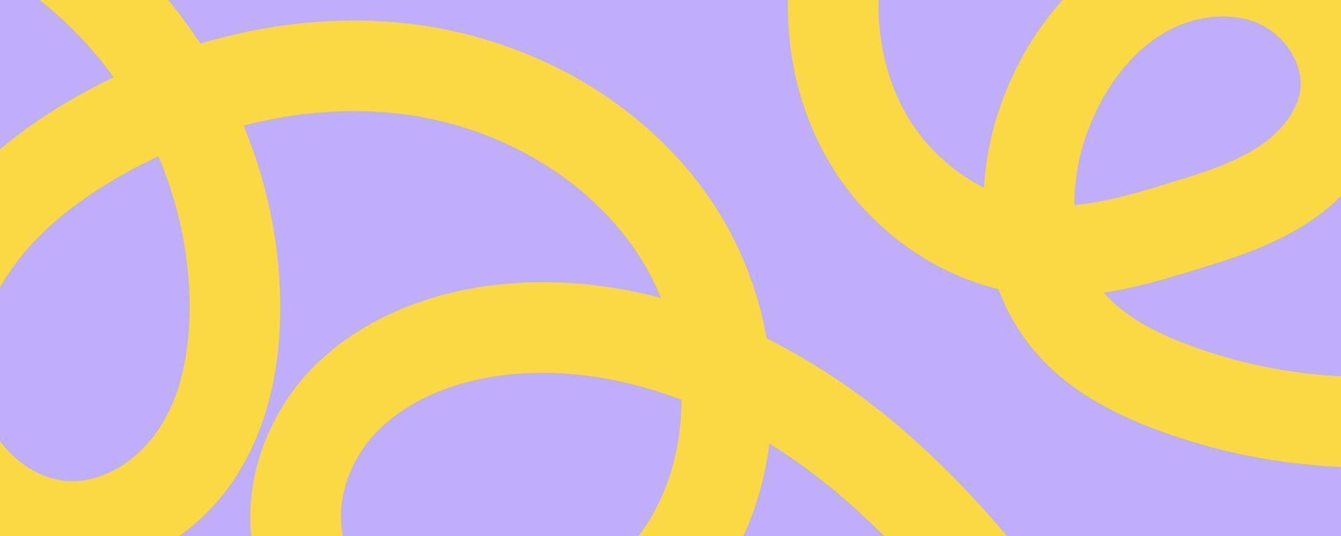 Hello Summer Abstract Yellow Curves on Lavender Background vector
