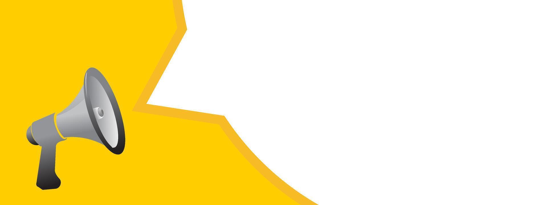 Yellow Background Announcement Megaphone Template Design Illustration vector