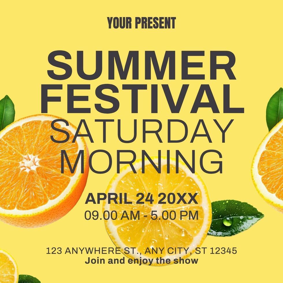 fruit summer festival promotion social media template