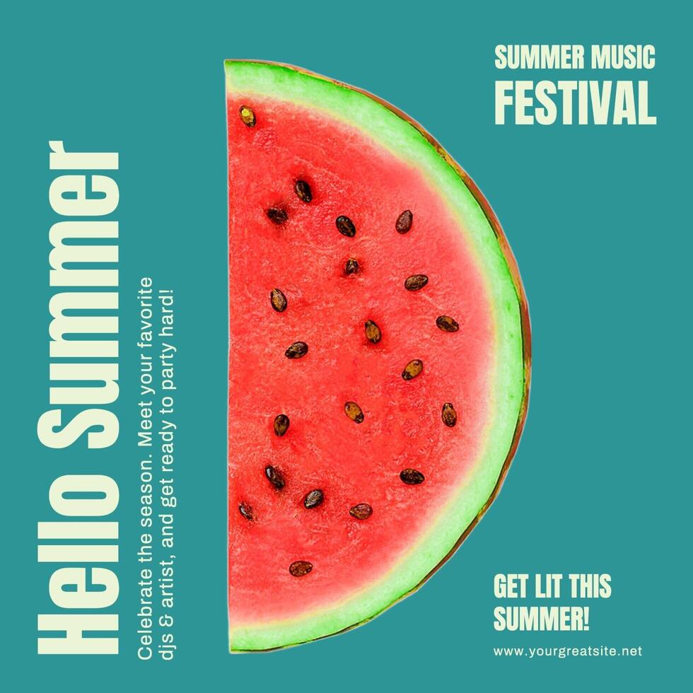 summer event instagram post for social media template