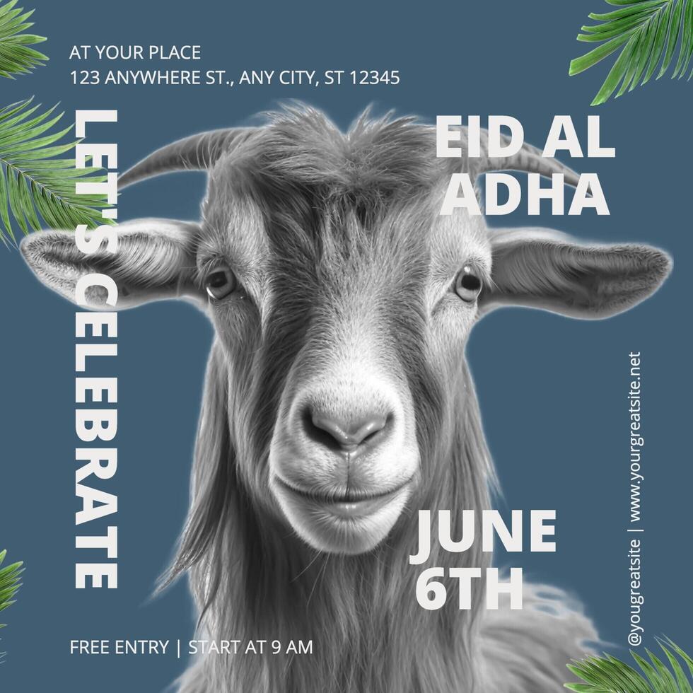 eid al adha greeting social media design ideas template