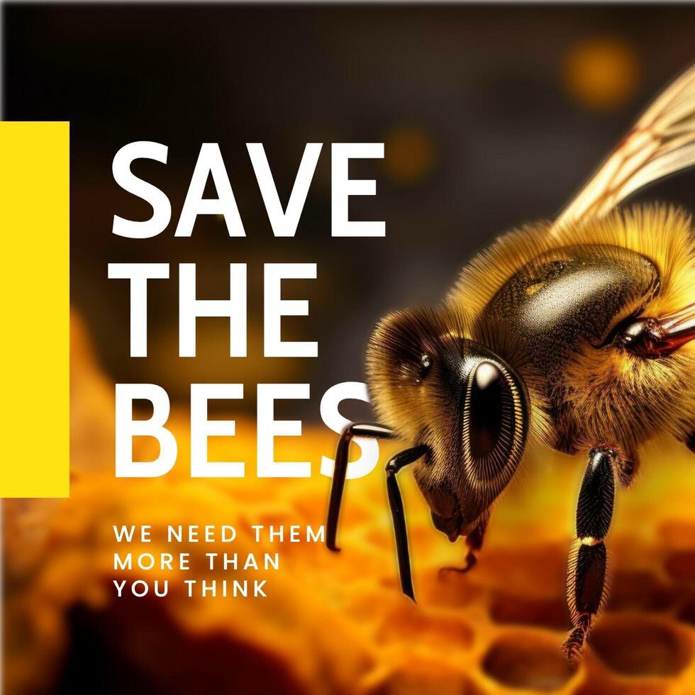 Save The Bees Caraousel Instagram Post template