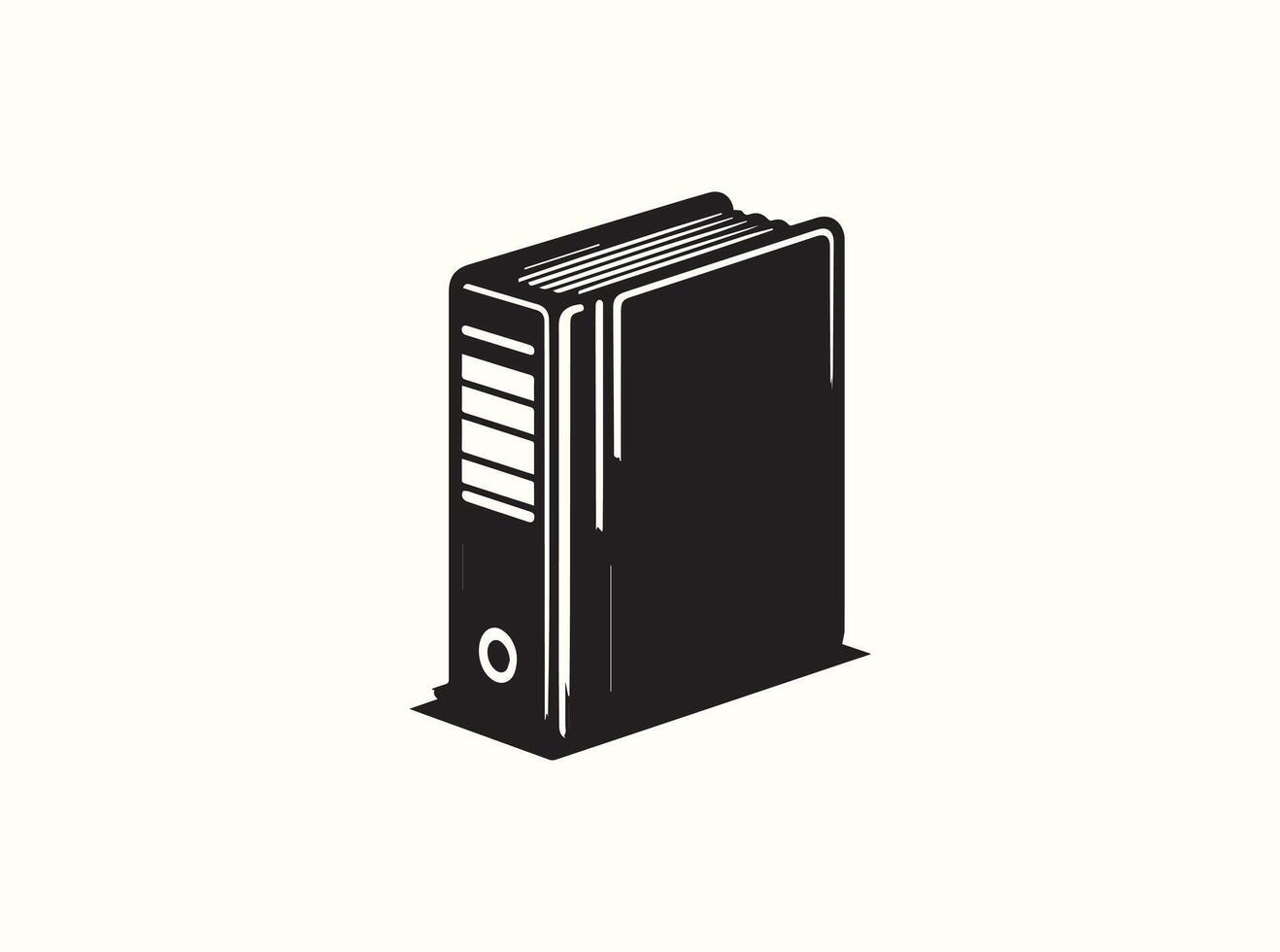 Office Stationery Binder Silhouette, Isolated Black vector