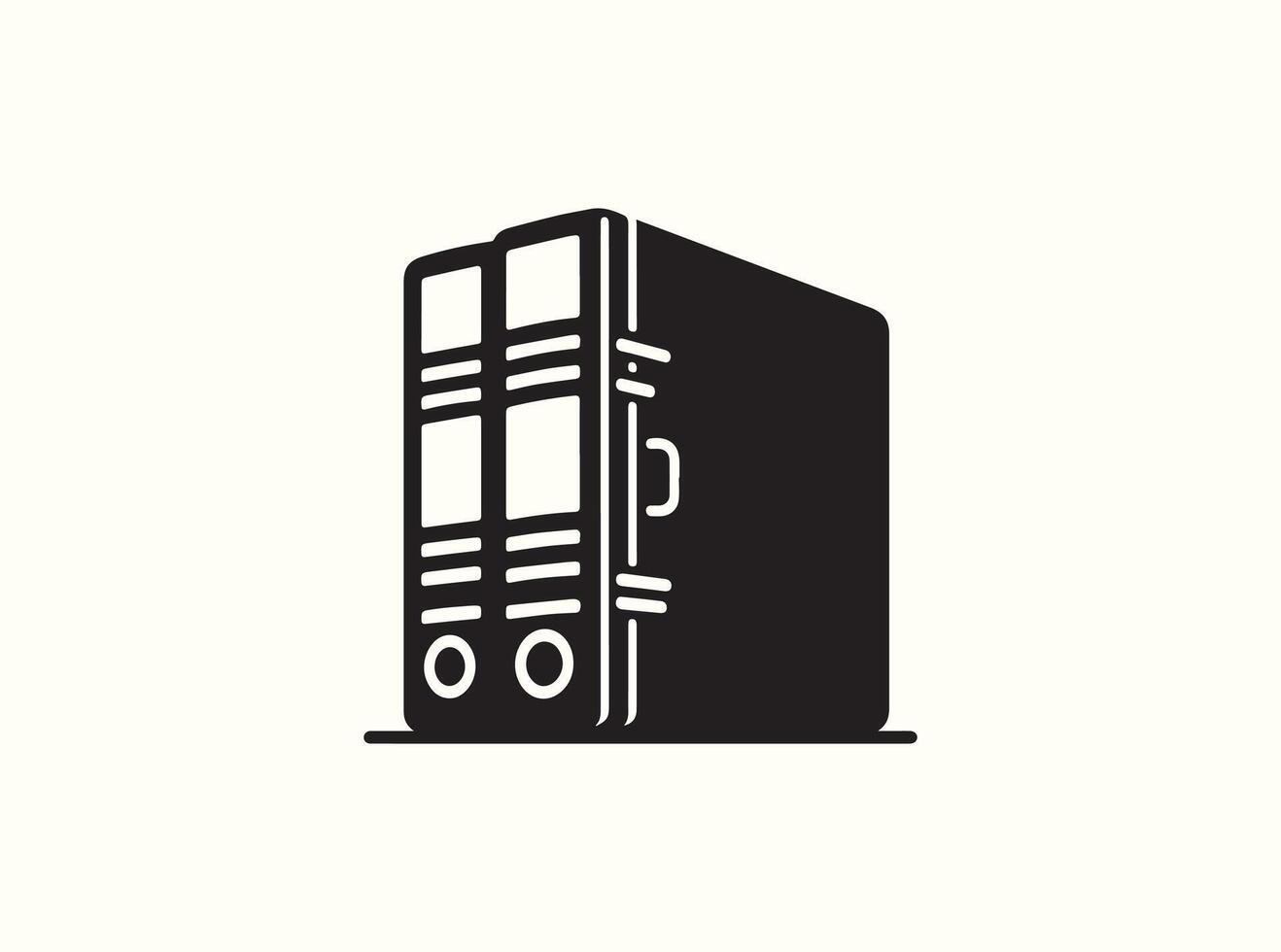Black Outline Silhouette of Office File Organizer vector