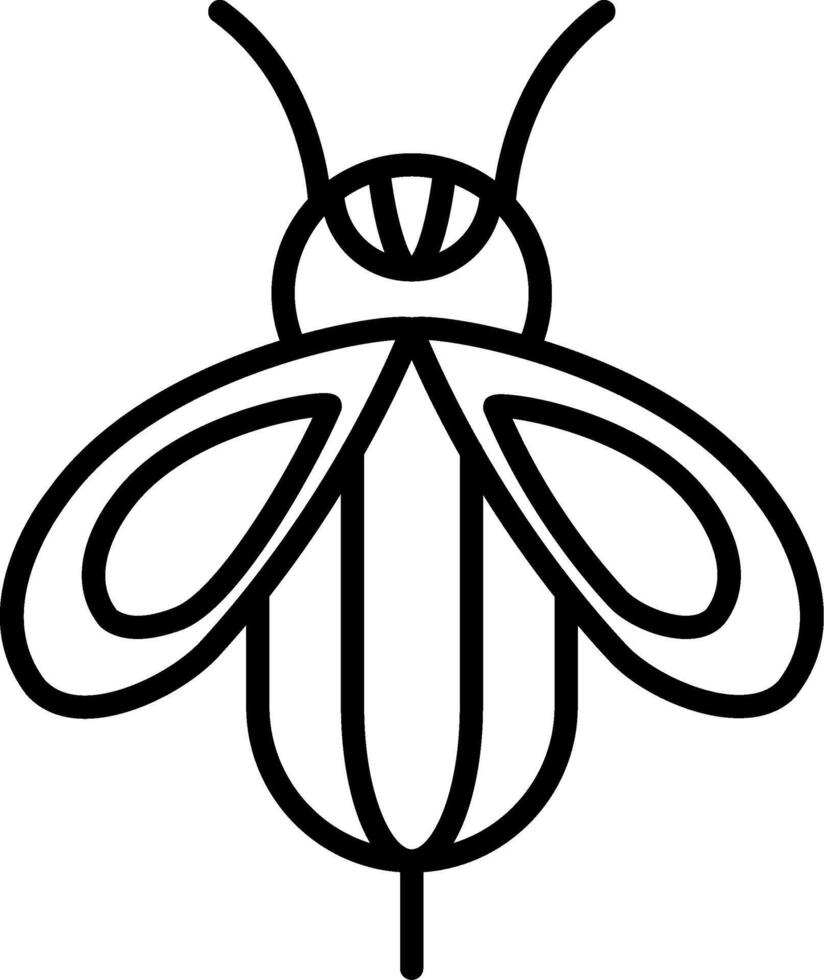 A black and white drawing of a bee vector