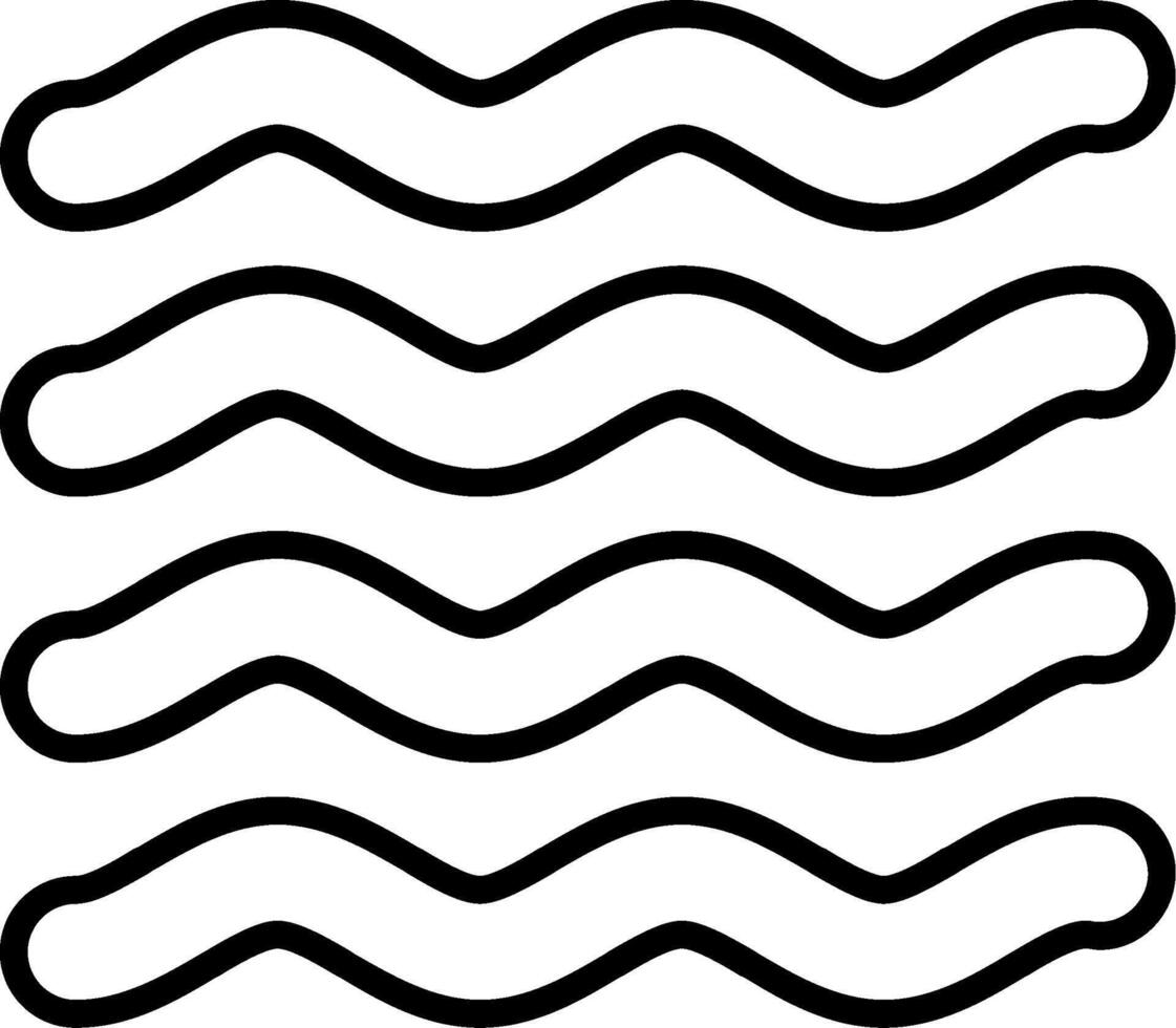 A black and white line drawing of waves vector