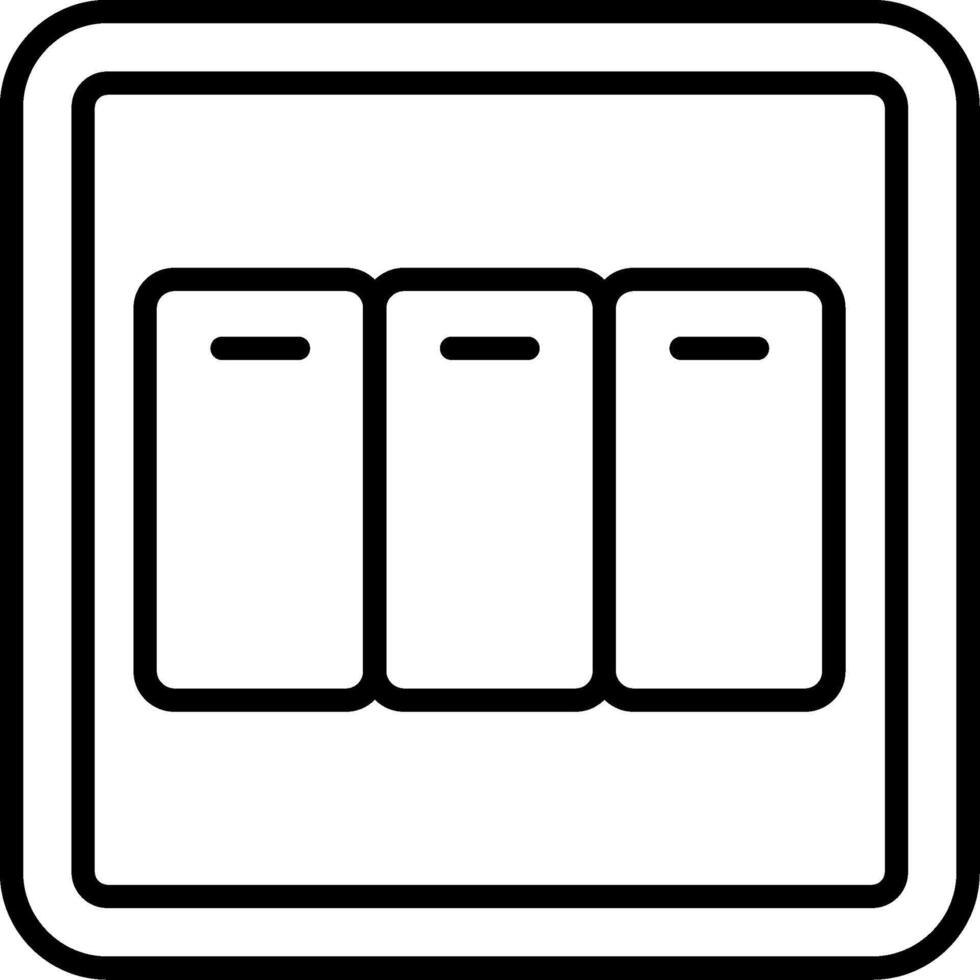 A black and white image of three switches vector