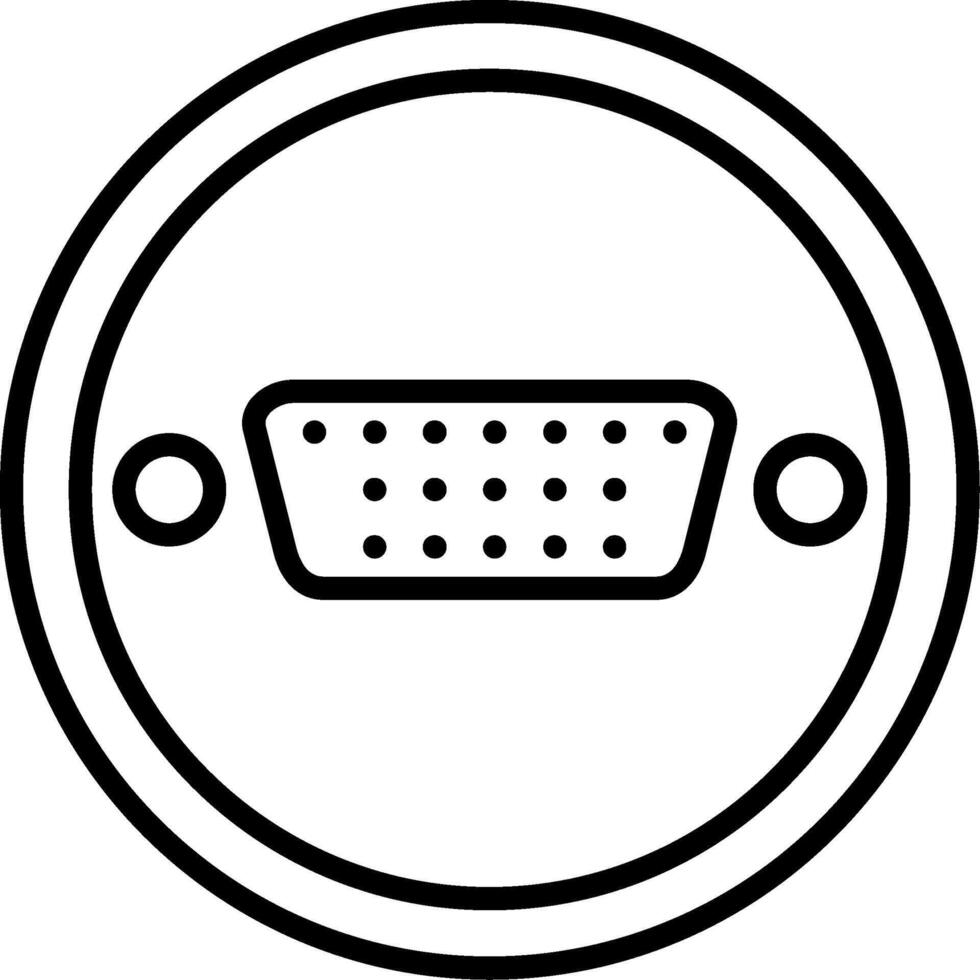 A black and white image of a computer cable vector