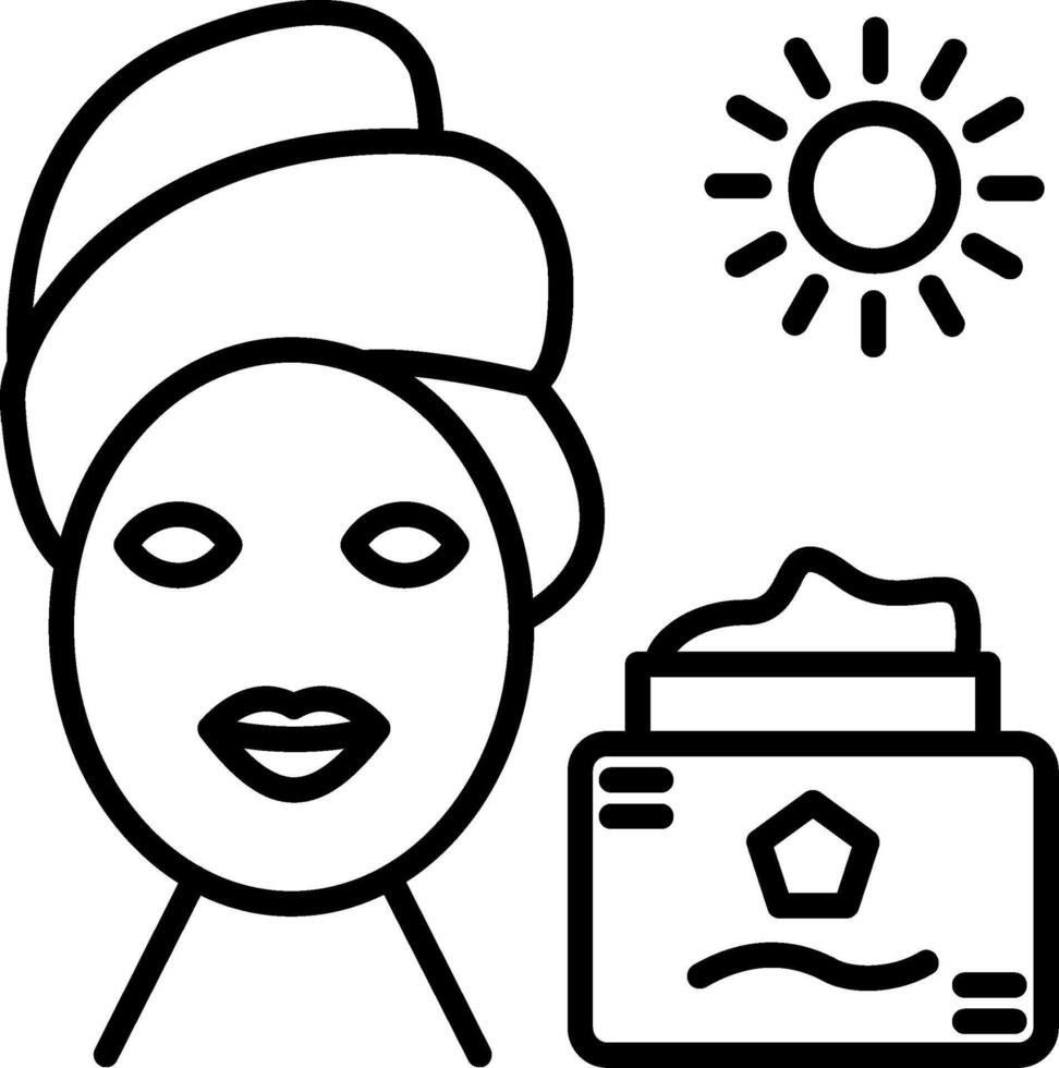 A woman with a towel and a mask on her head vector