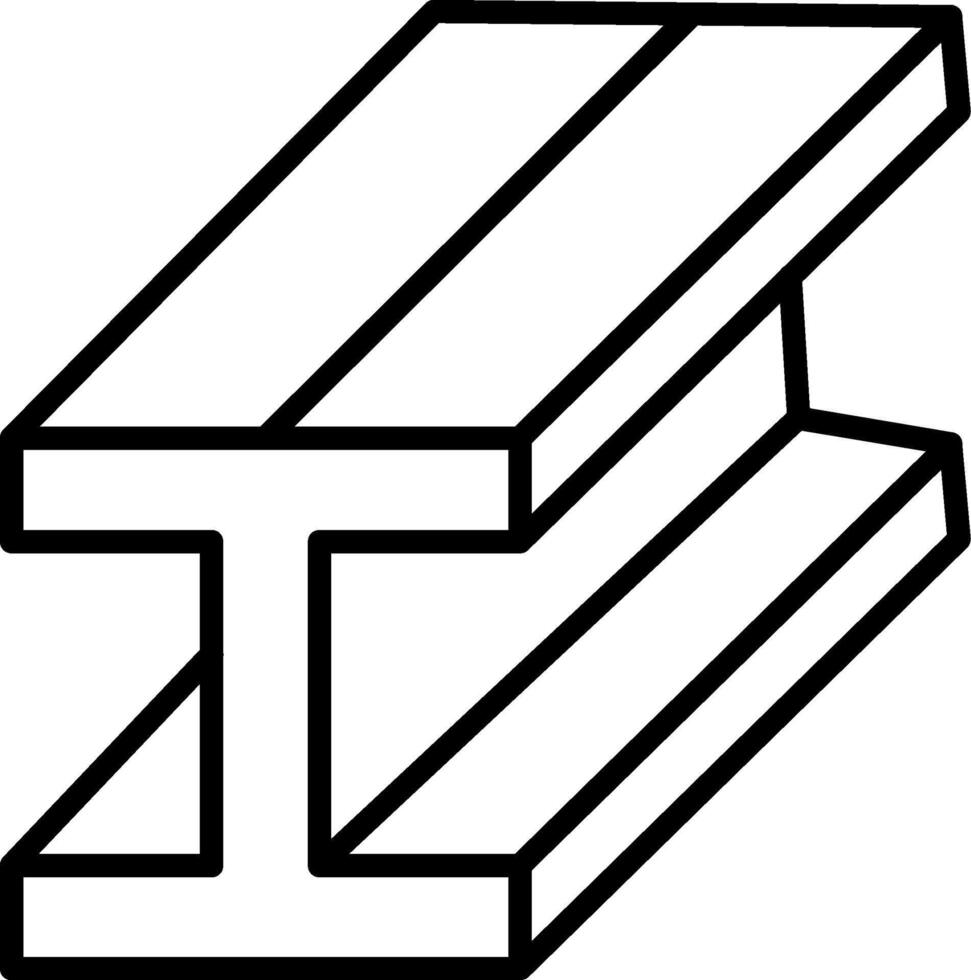 A black and white drawing of a wooden beam vector