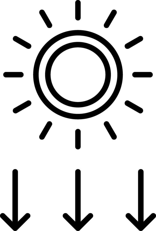 Sun icon with arrows pointing to the sun vector