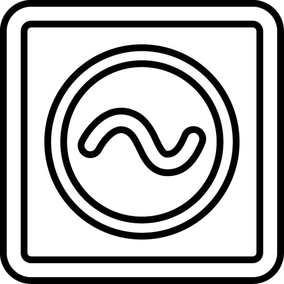 A black and white icon of a wave vector