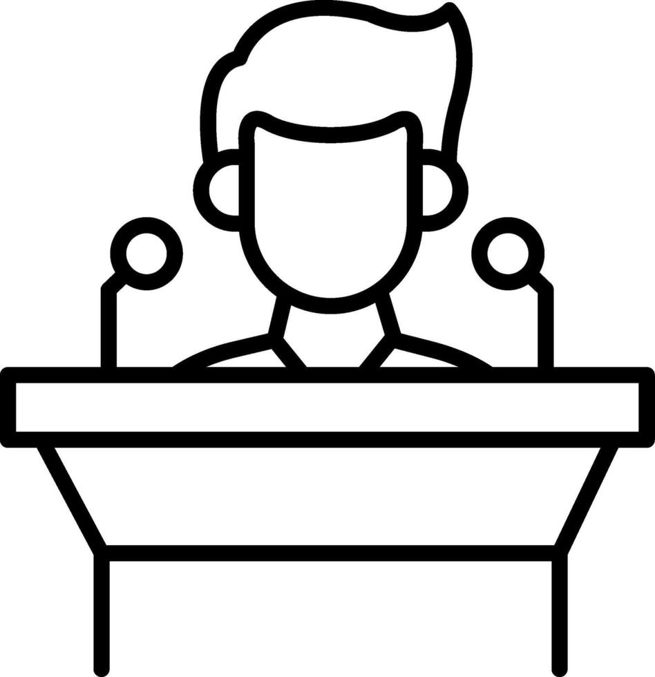 Speaker at podium icon illustration vector