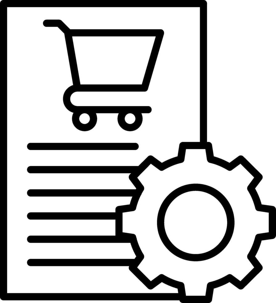 A shopping cart icon with a gear wheel vector