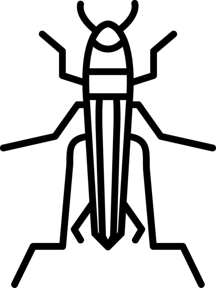 A black and white drawing of a bug vector