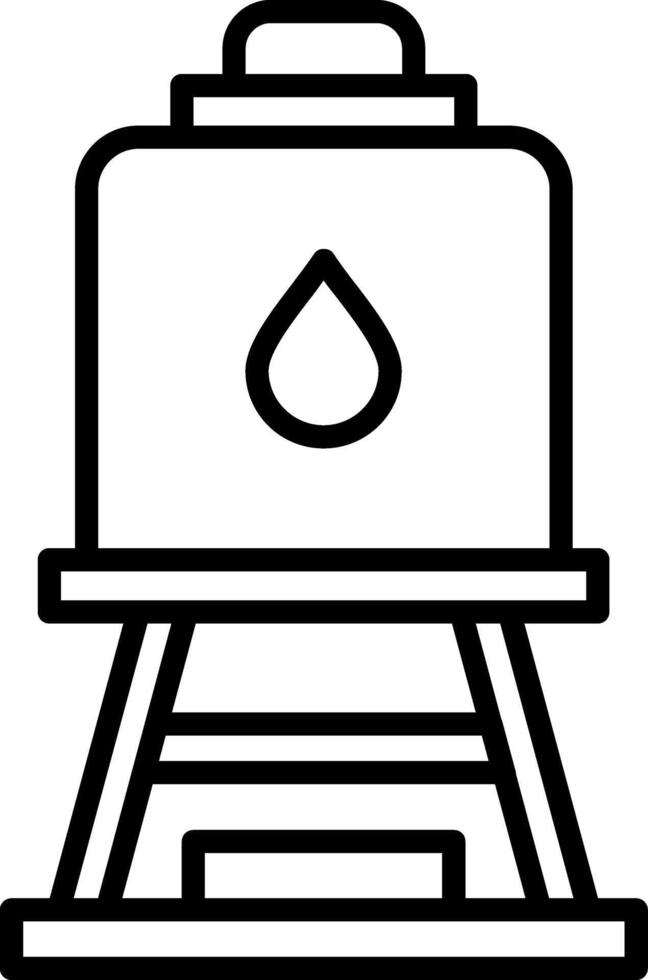 A black and white drawing of a water tank vector
