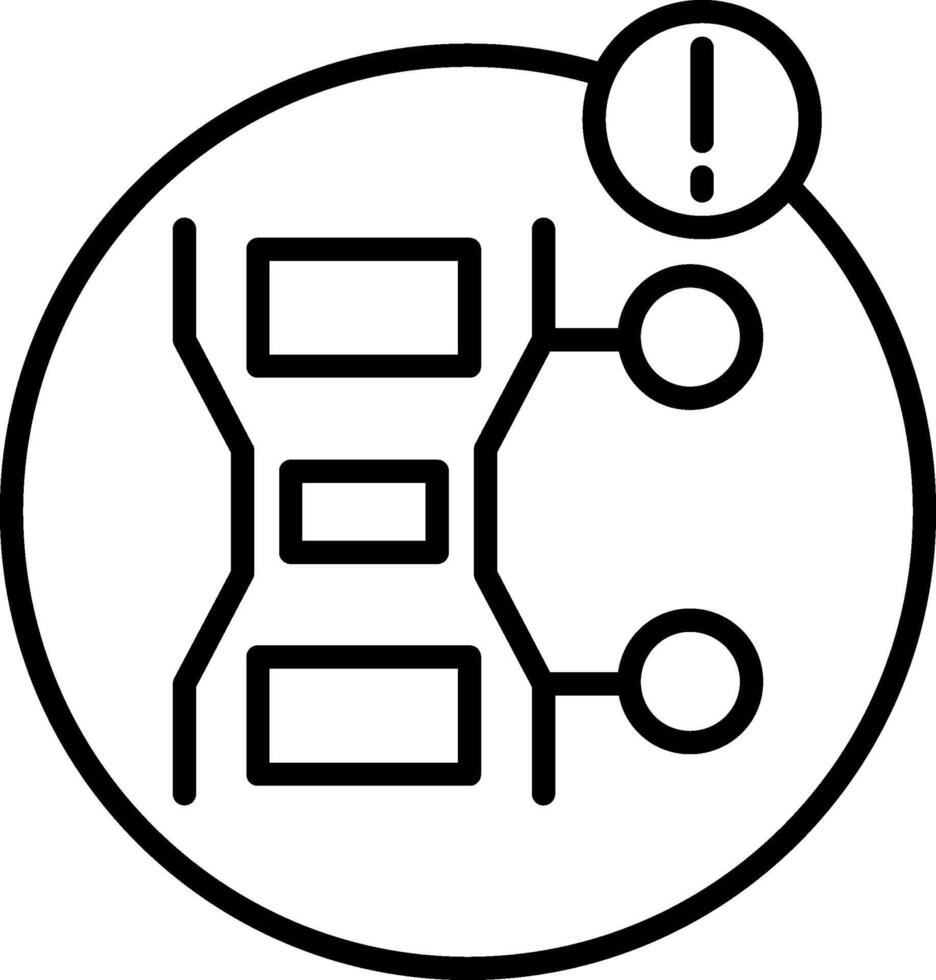 A black and white icon of a circuit board vector