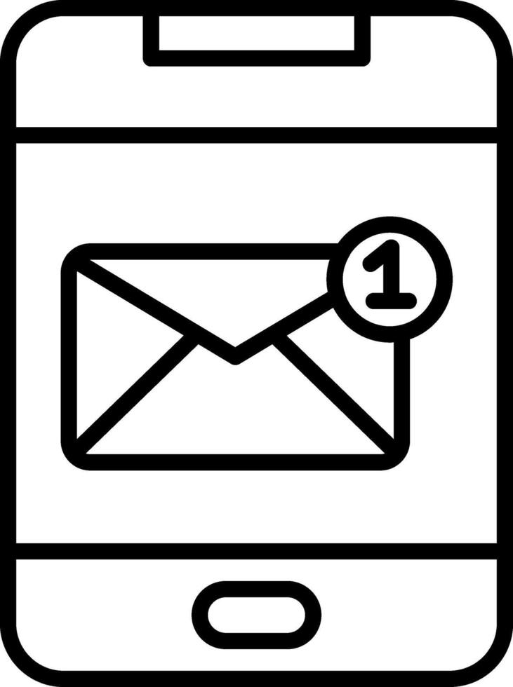 Email icon on a smartphone vector