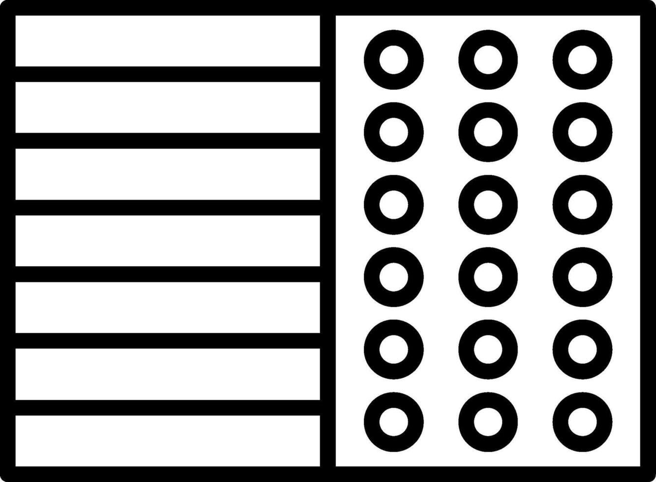 A black and white image of a square with a number of dots vector