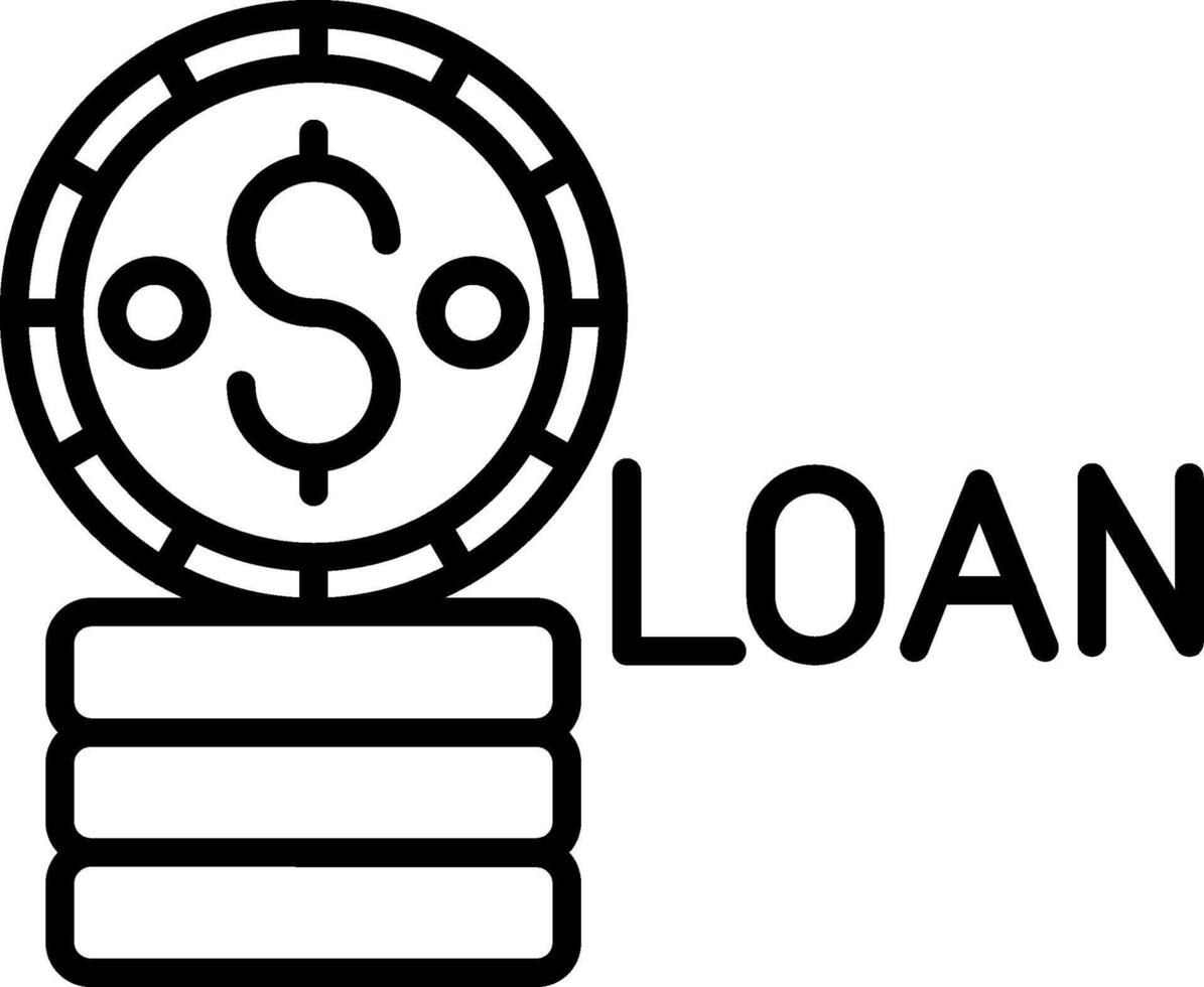 A black and white logo with the word loan vector