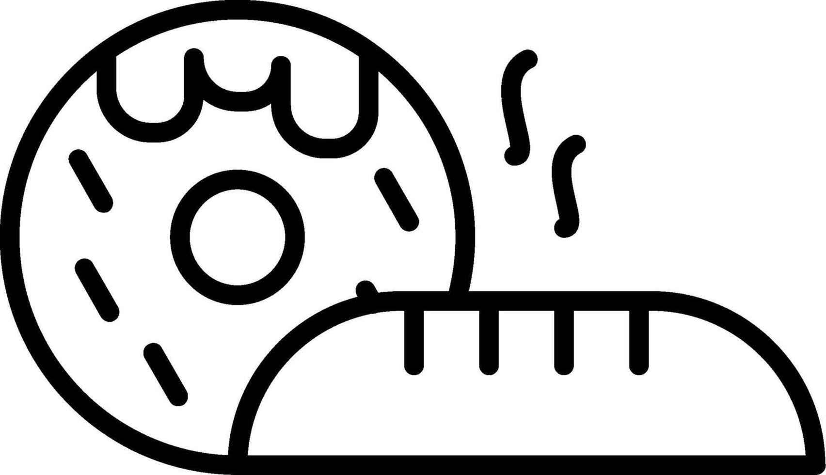 A donut and bread icon on a white background vector
