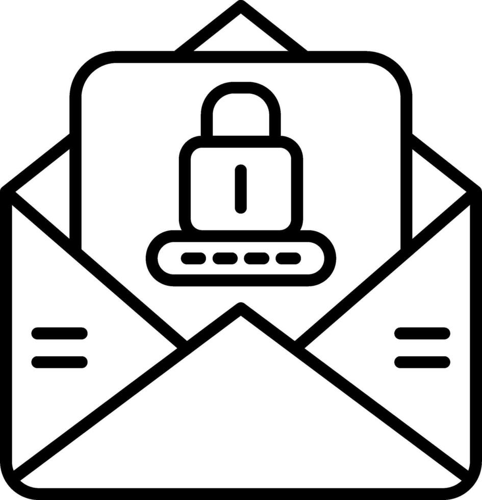 An envelope with a lock icon vector