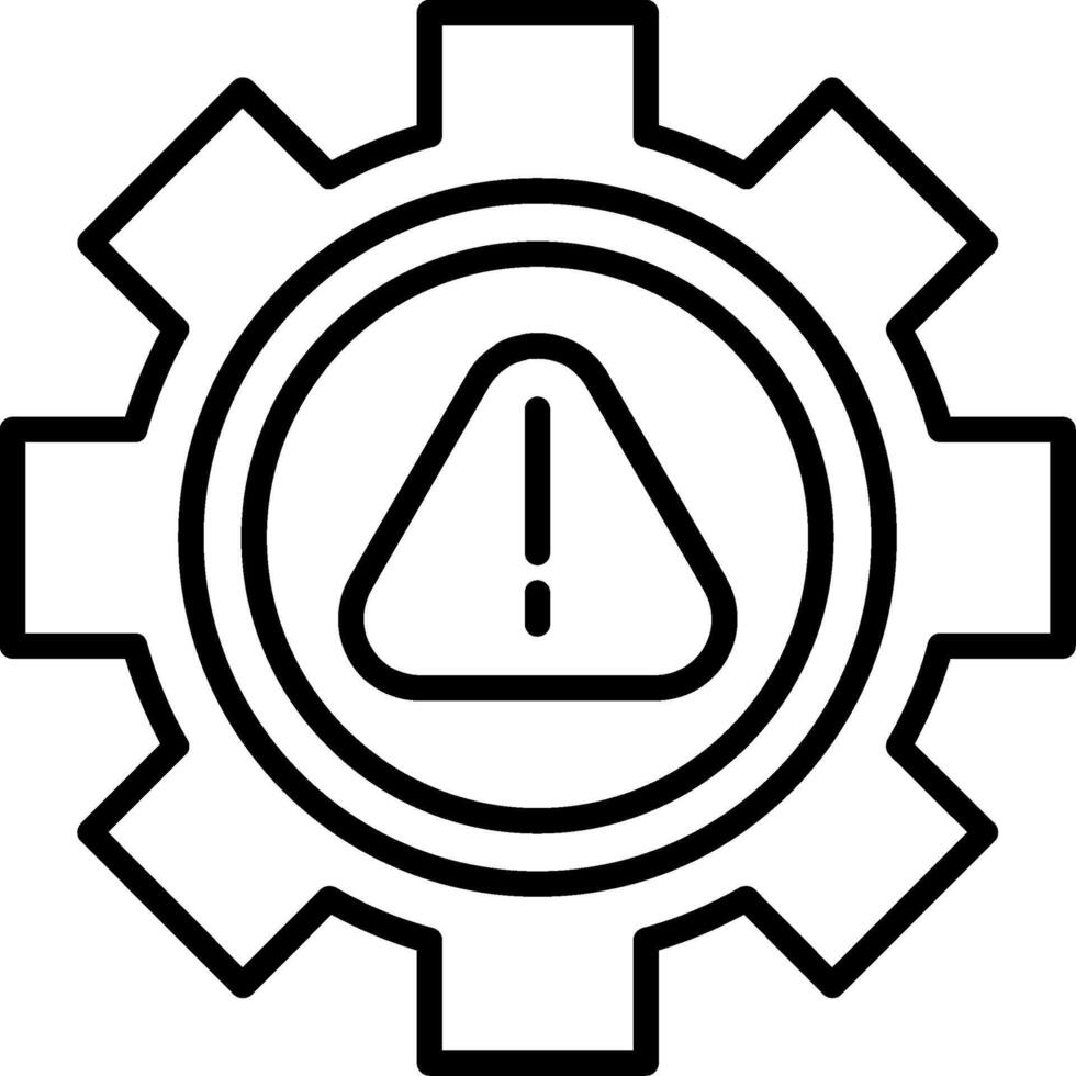 A gearwheel with a warning icon vector