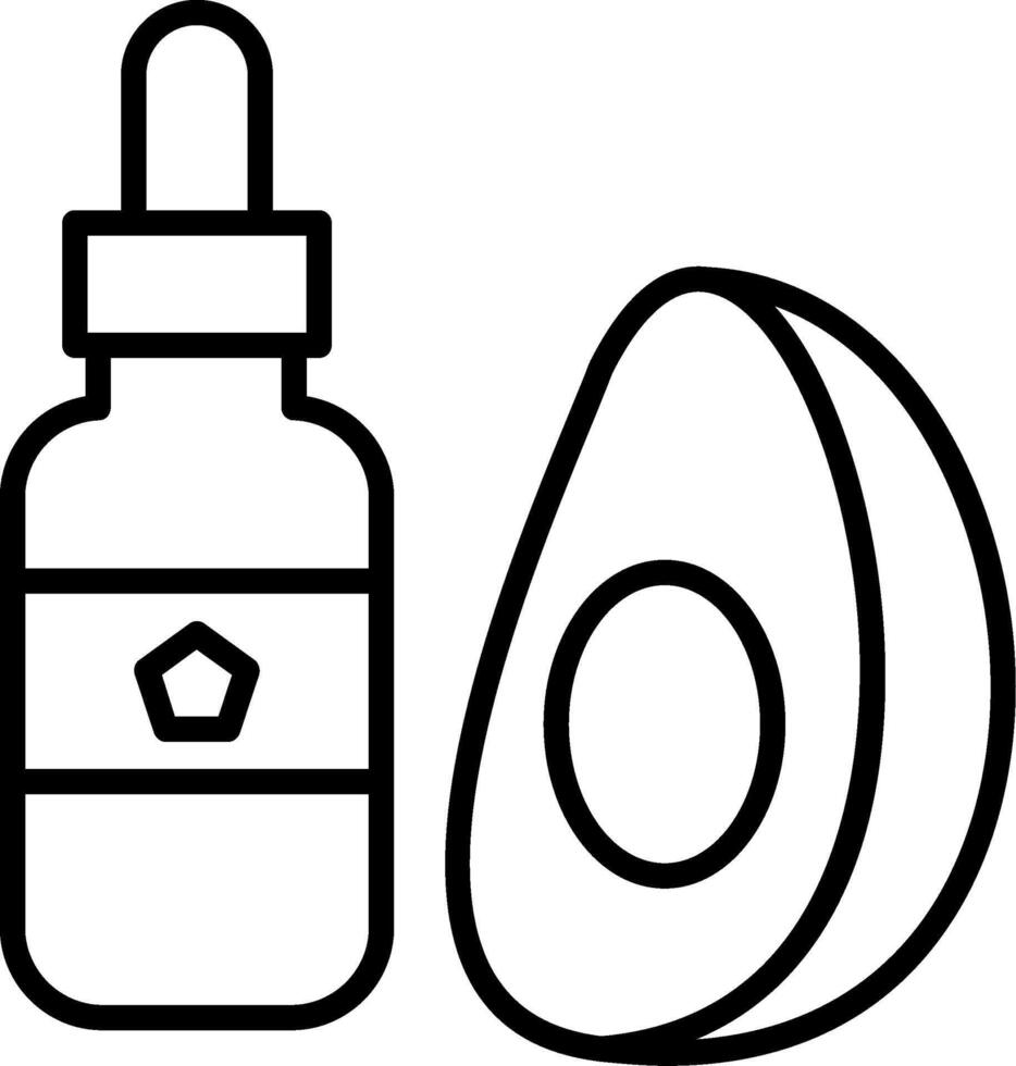 Avocado oil and bottle icon illustration vector