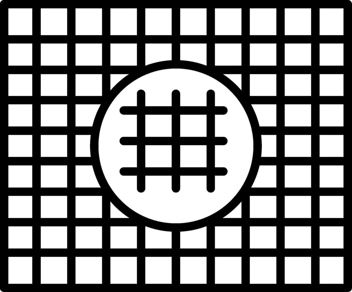 A black and white square grid with a circle in the middle vector
