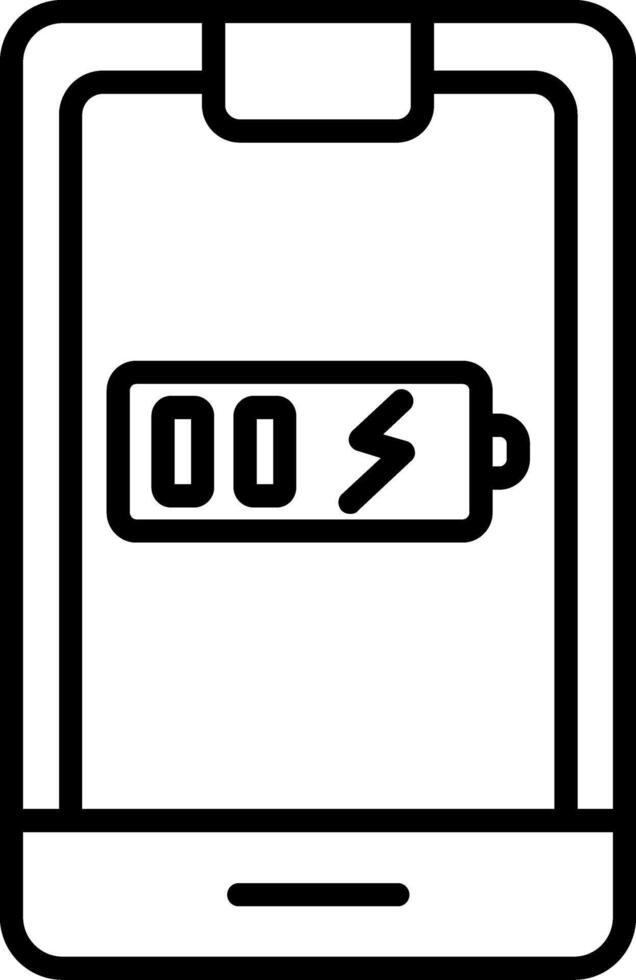 A black and white image of a battery icon vector