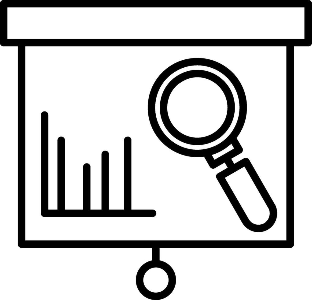 A magnifying glass and bar chart icon vector