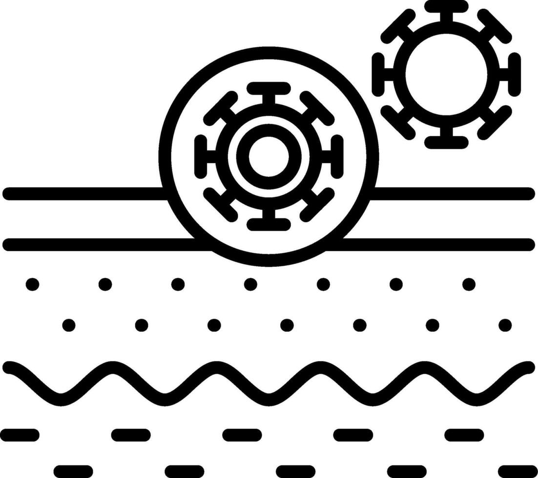 A black and white illustration of a wheel and a wave vector