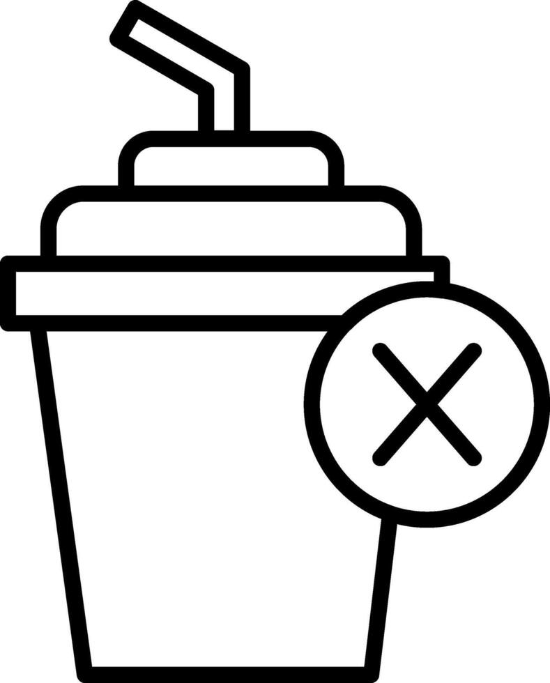 A black and white image of a cup with a straw vector