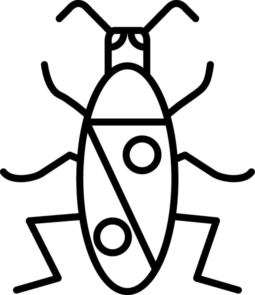 A bug with a black outline on a white background vector