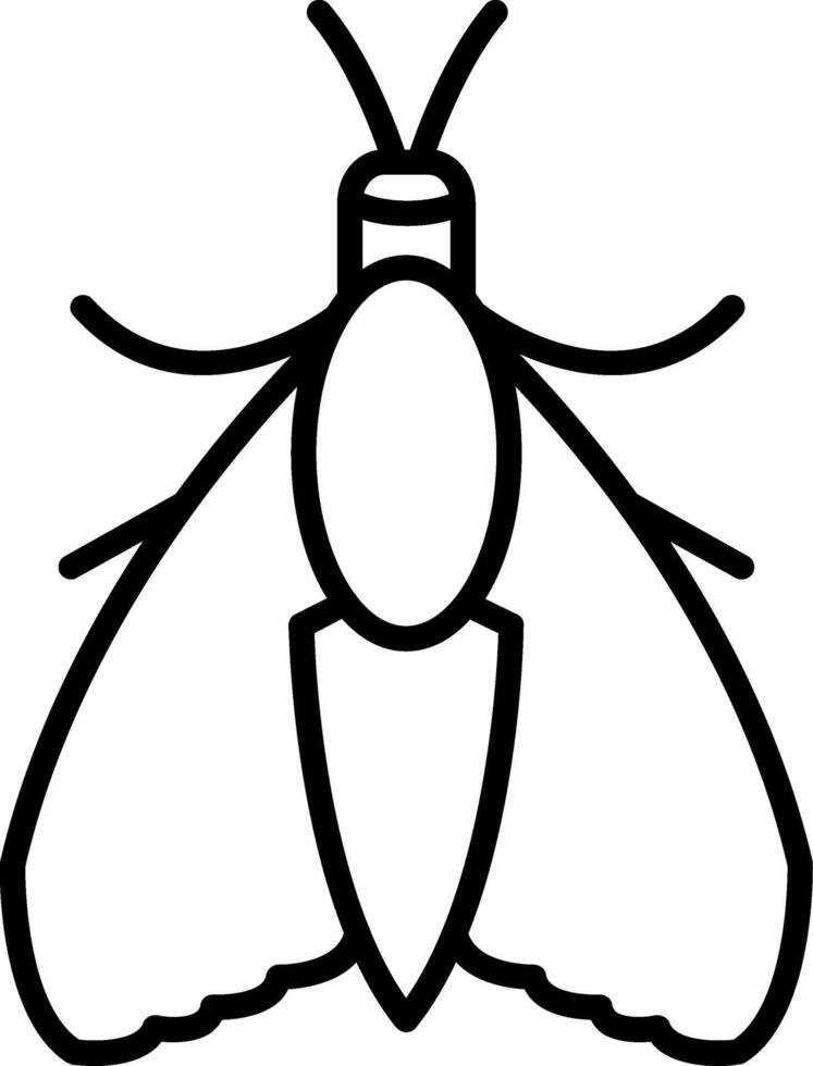 A black and white drawing of a moth vector