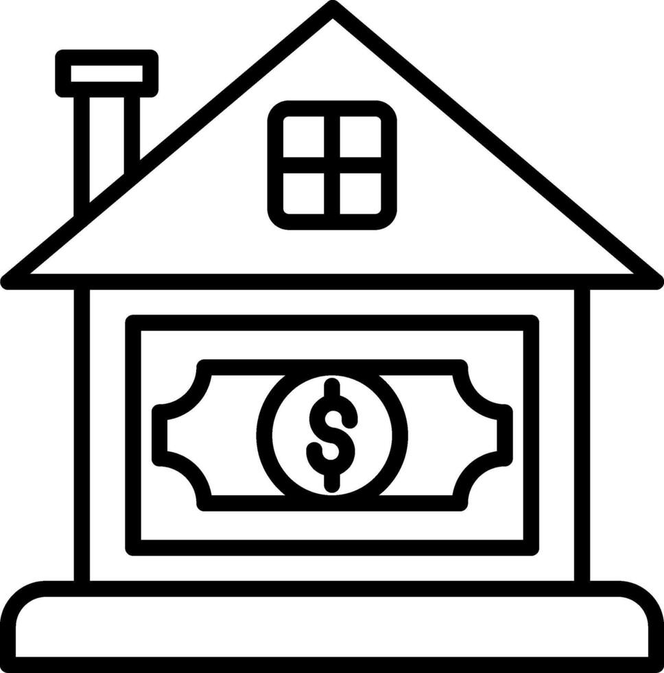 A house with a dollar sign on it vector