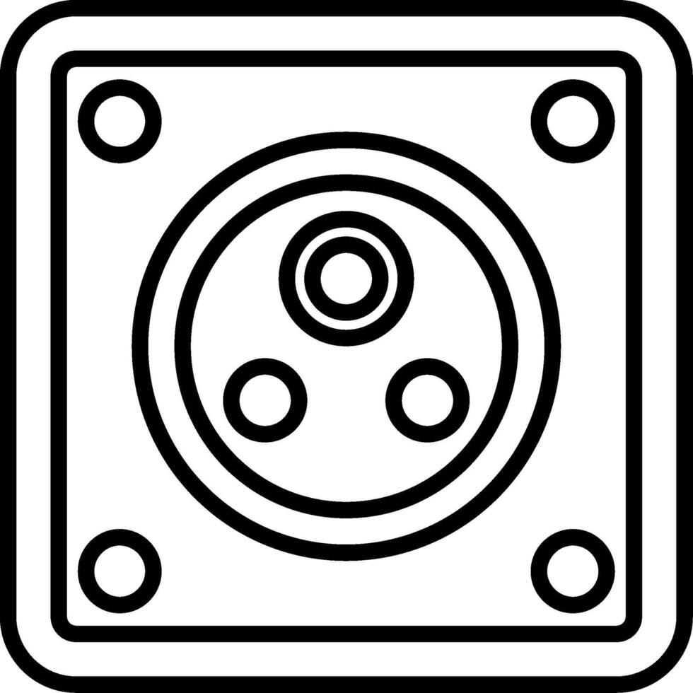A black and white square with a socket vector