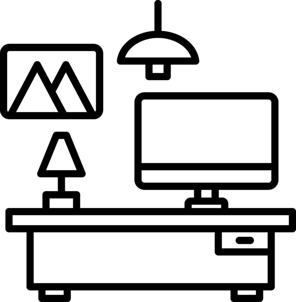 Office desk icon illustration vector