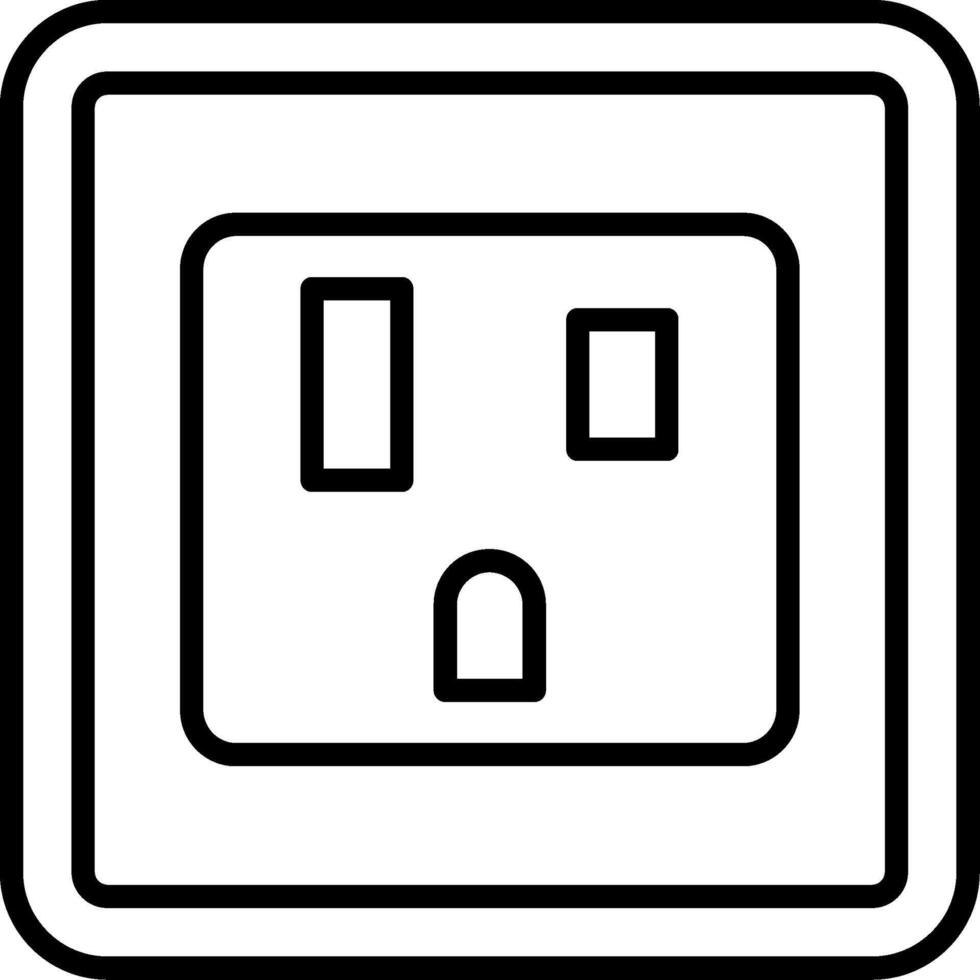 A black and white electrical outlet icon vector