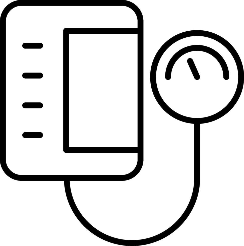 A black and white drawing of a blood pressure meter vector