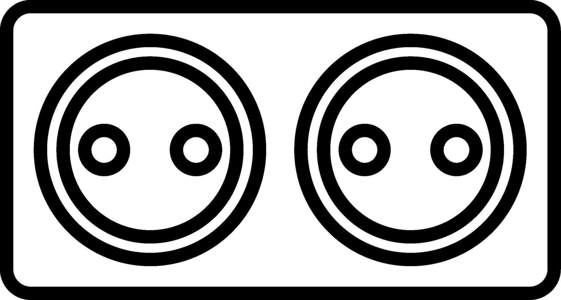 Two black and white faces with two eyes vector