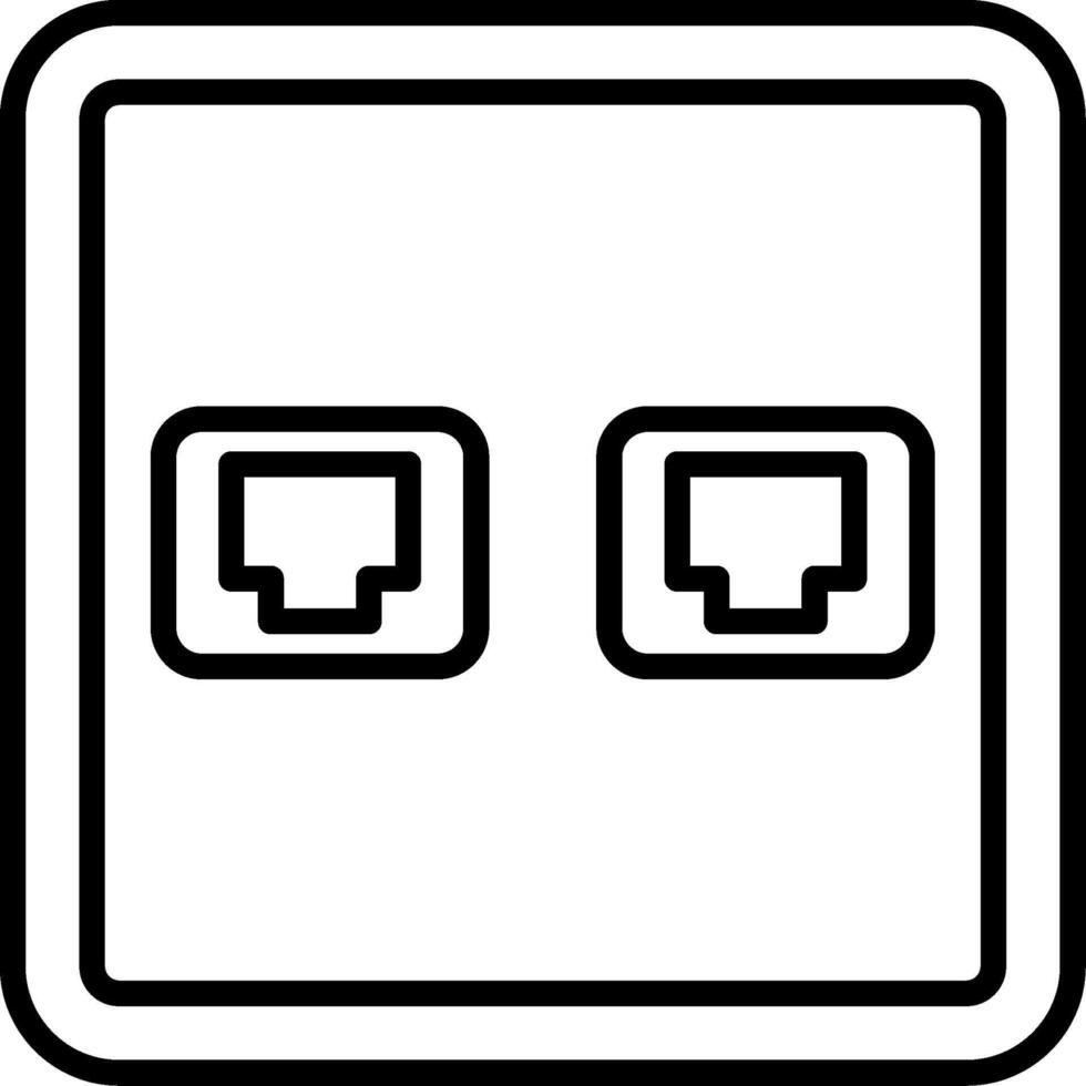 A black and white image of two sockets vector