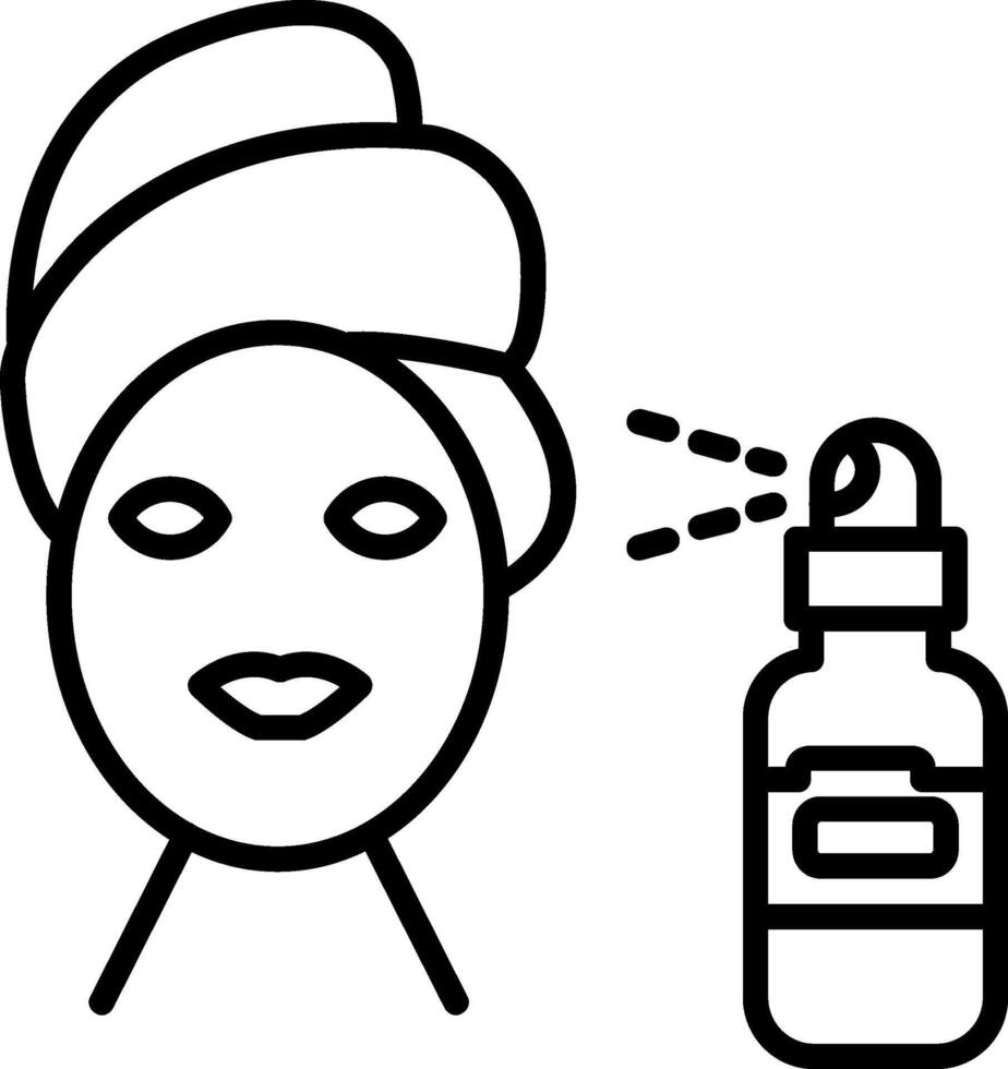 A woman with a towel on her head and a bottle of face cream vector