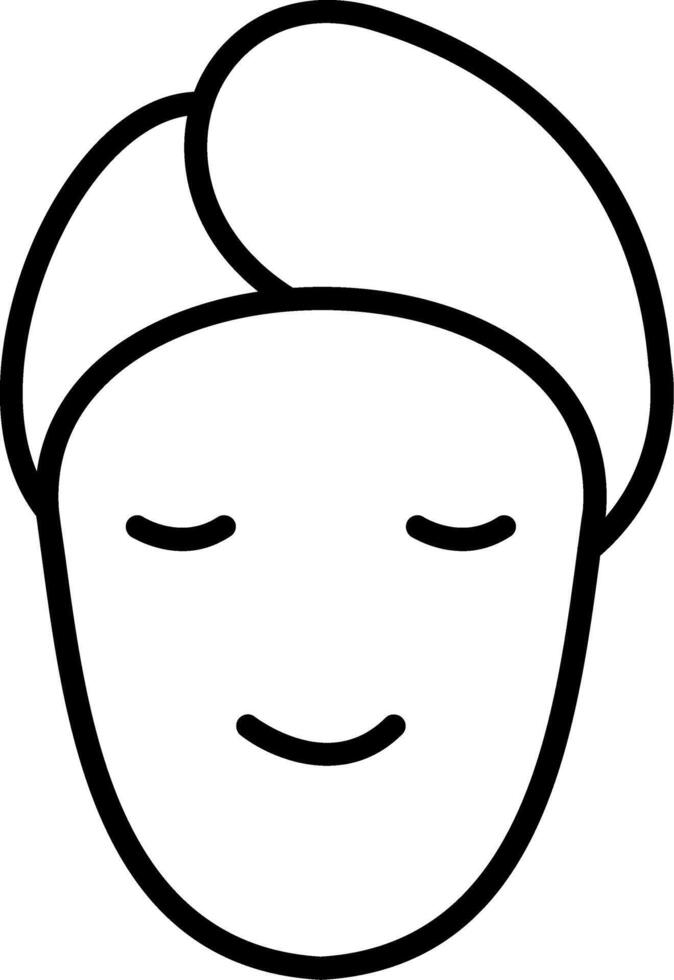A black and white drawing of a person with closed eyes vector