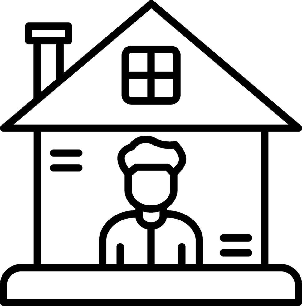 A man in a house with a hat on his head vector